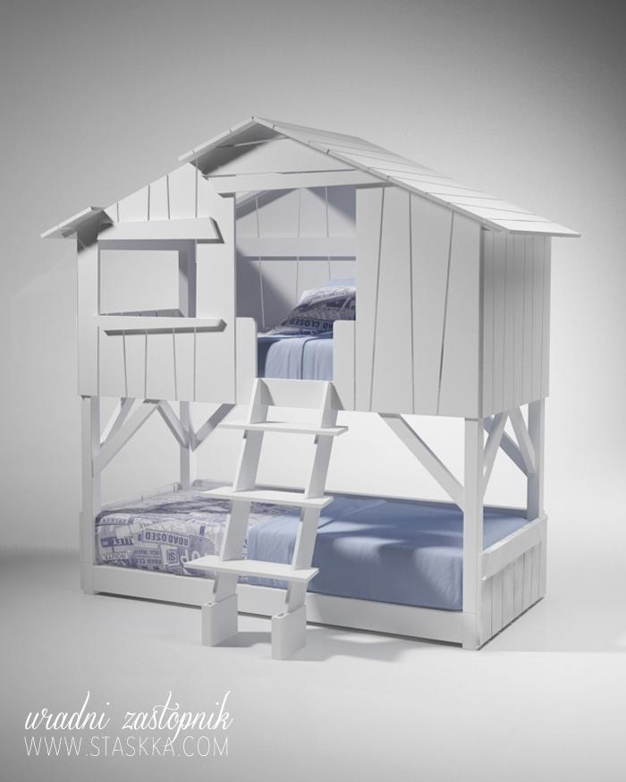 Otroška nadstropna postelja Treehouse bor 2 - Mathy by bols pohištvo